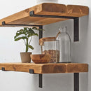 Rustic Lipped Metal Bracket Shelf | 30cm Depth