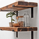 Rustic Lipped Metal Bracket Shelf | 30cm Depth