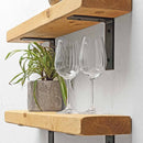 Rustic Metal Bracket Shelf | 15cm Depth