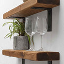 Rustic Metal Bracket Shelf | 15cm Depth