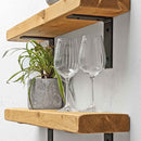 Rustic Metal Bracket Shelf | 15cm Depth