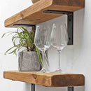 Rustic Metal Bracket Shelf | 15cm Depth