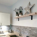 Rustic Metal Bracket Shelf | 15cm Depth