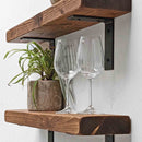 Rustic Metal Bracket Shelf | 15cm Depth