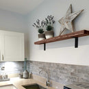 Rustic Metal Bracket Shelf | 15cm Depth