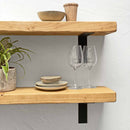 Rustic Metal Bracket Shelf | 22cm Depth