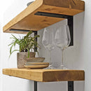 Rustic Metal Bracket Shelf | 22cm Depth