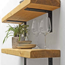 Rustic Metal Bracket Shelf | 22cm Depth