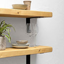 Rustic Metal Bracket Shelf | 22cm Depth
