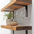 Rustic Metal Bracket Shelf | 22cm Depth