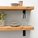 Rustic Metal Bracket Shelf | 22cm Depth