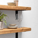 Rustic Metal Bracket Shelf | 22cm Depth