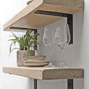 Rustic Metal Bracket Shelf | 22cm Depth