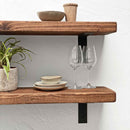 Rustic Metal Bracket Shelf | 22cm Depth