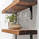 Rustic Metal Bracket Shelf | 22cm Depth