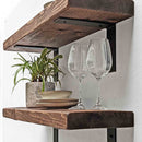 Rustic Metal Bracket Shelf | 22cm Depth