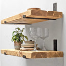Rustic Inverted Metal Bracket Shelf | 30cm Depth