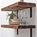Rustic Metal Bracket Shelf | 30cm Depth
