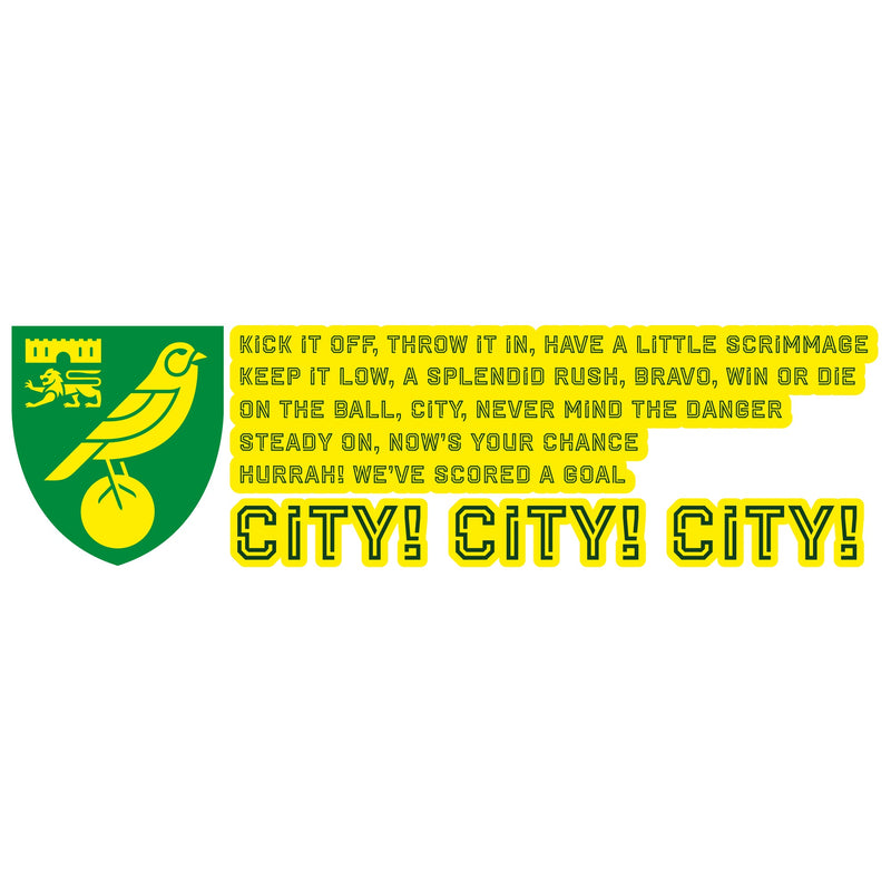 Norwich City FC - Crest & 'On The Ball' Song Wall Sticker