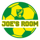 Norwich City FC - Personalised Name & Ball Design Wall Sticker