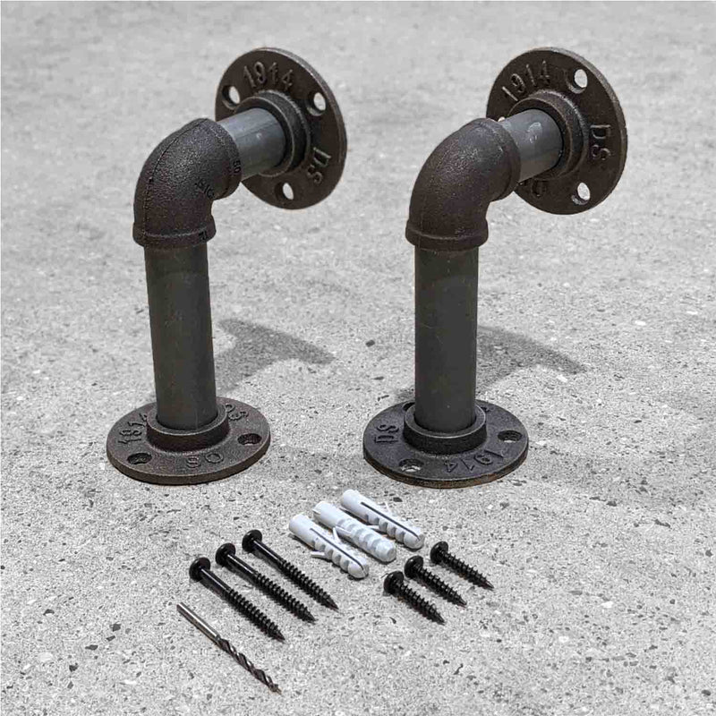 Industrial Pipe Brackets | Set of 2