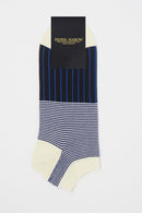 Oxford Stripe Men's Trainer Socks - Black
