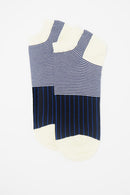 Oxford Stripe Men's Trainer Socks - Black