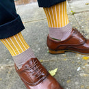 Oxford Stripe Men's Socks - Mustard