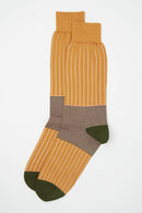 Oxford Stripe Men's Socks - Mustard
