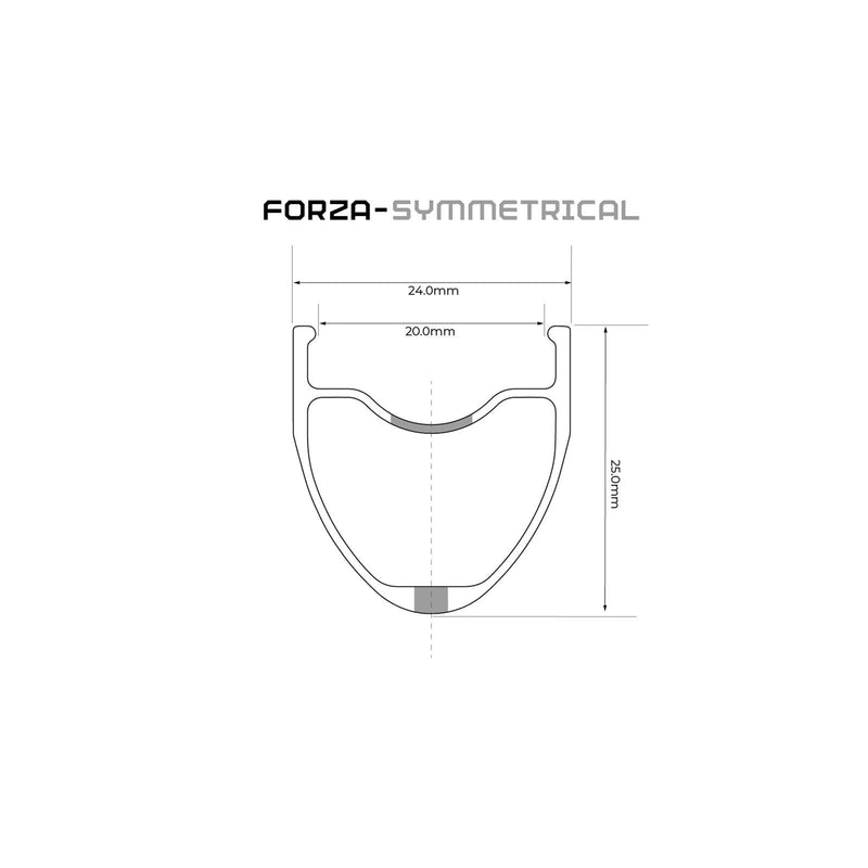 Forza Rim Brake Wheelset 700c - Rim Dimensions