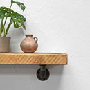 Wooden Shelf With Industrial Pipe Bracket | 15cm Depth