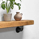 Wooden Shelf With Industrial Pipe Bracket | 15cm Depth