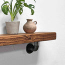 Wooden Shelf With Industrial Pipe Bracket | 15cm Depth