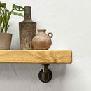 Wooden Shelf With Industrial Pipe Bracket | 22cm Depth