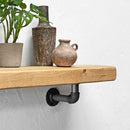 Wooden Shelf With Industrial Pipe Bracket | 22cm Depth