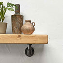 Wooden Shelf With Industrial Pipe Bracket | 22cm Depth
