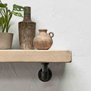 Wooden Shelf With Industrial Pipe Bracket | 22cm Depth