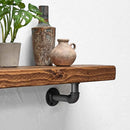 Wooden Shelf With Industrial Pipe Bracket | 22cm Depth