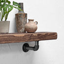 Wooden Shelf With Industrial Pipe Bracket | 22cm Depth