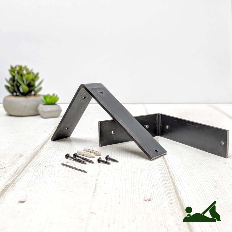 Rustic Metal Bracket Shelf | 30cm Depth