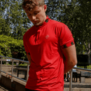 Collarless Red Polo Camo Pattern Innovator