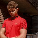 Collarless Red Polo Camo Pattern Innovator