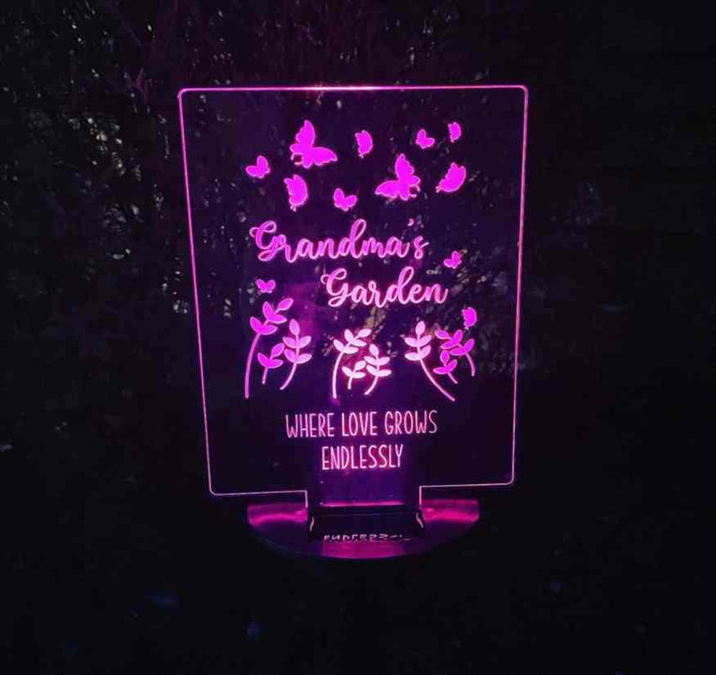 Personalised Solar Powered Light - 'Grandma's Garden' Design