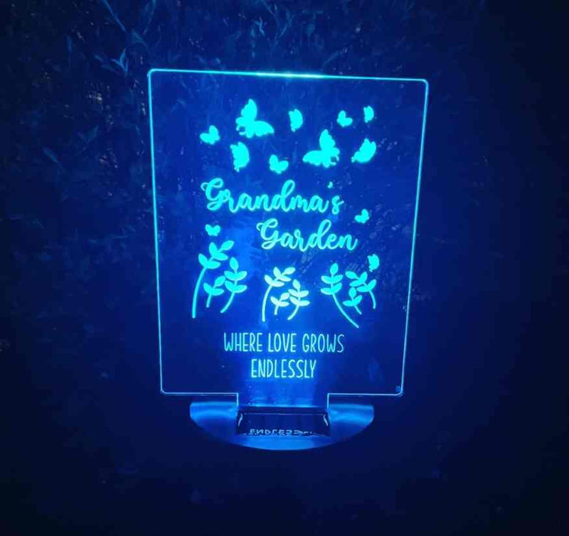 Personalised Solar Powered Light - 'Grandma's Garden' Design