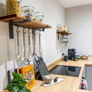 Rustic Thin Lipped Metal Bracket Shelf | 22cm Depth