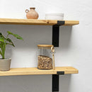 Rustic Thin Lipped Metal Bracket Shelf | 15cm Depth