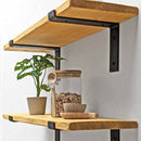 Rustic Thin Lipped Metal Bracket Shelf | 22cm Depth