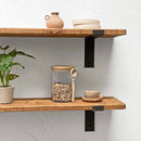 Rustic Thin Lipped Metal Bracket Shelf | 22cm Depth