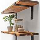 Rustic Thin Lipped Metal Bracket Shelf | 22cm Depth