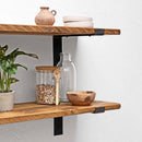 Rustic Thin Lipped Metal Bracket Shelf | 30cm Depth